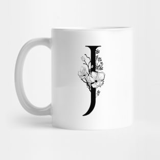 Letter J Monogram - Floral Initial Mug